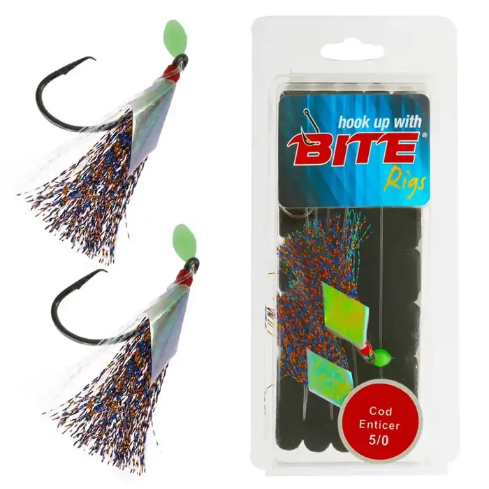 Bite Cod Enticer Flasher Rig 2-Hook 5/0