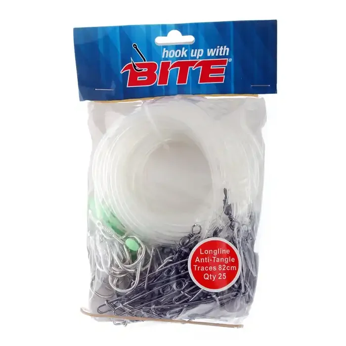 Bite Longline Traces Tubing 82cm Qty 25