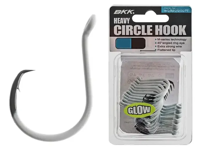 BKK Heavy Circle Hooks Glow Bulk Pack Qty 25