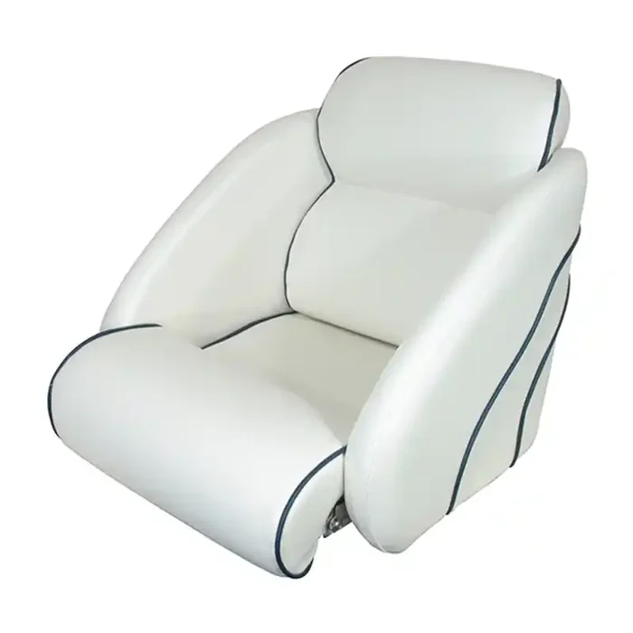 BLA White Vinyl Seat with Navy Trim