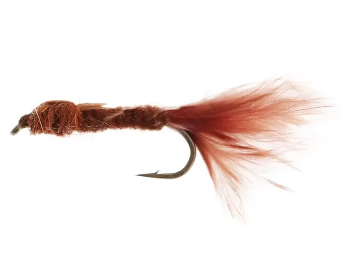 Black Magic Damsel Nymph Vinyl Rib Trout Fly Brown B10 3cm
