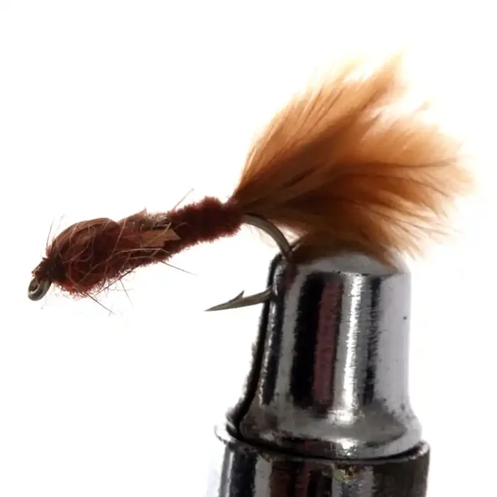 Black Magic Damsel Nymph Vinyl Rib Trout Fly Brown B12 2.5cm