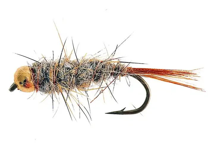 Black Magic Goldbead Hare and Copper Trout Fly Size B10 Qty 1