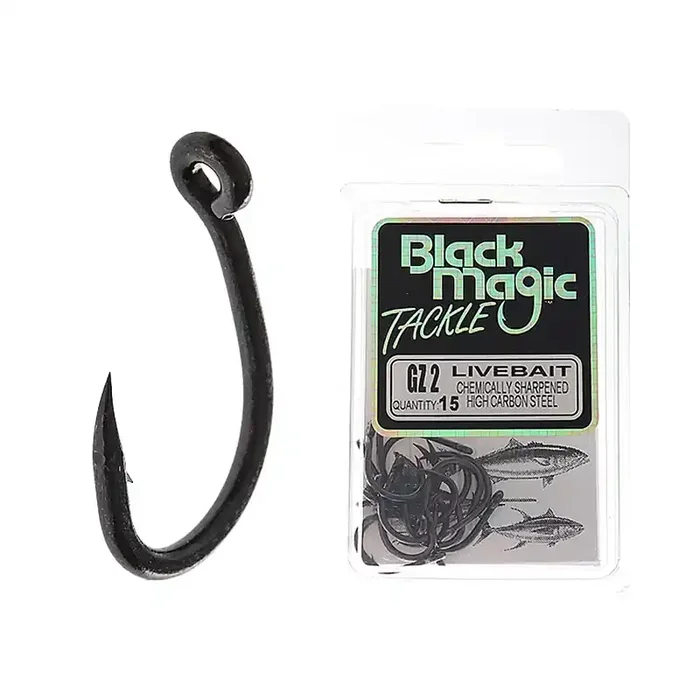 Black Magic GZ Live Bait Hook Value Pack Size 2 Qty 15