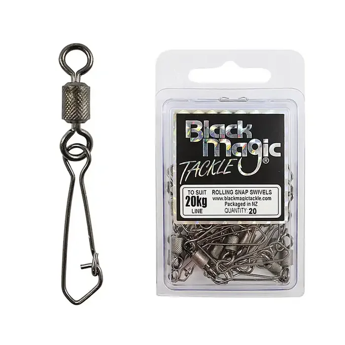 Black Magic Premium Rolling Snap Swivels