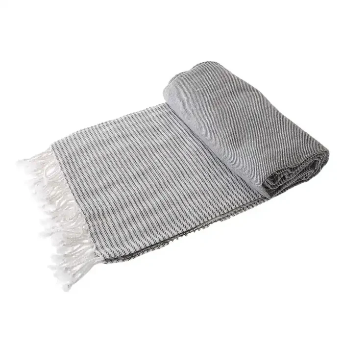Black Shag Fouta Hammam Towel Grey 100 x 200cm