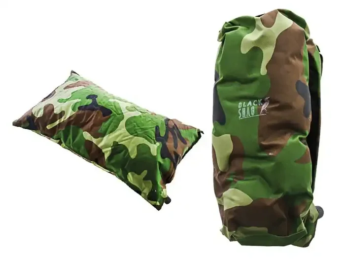 Black Shag Outdoor Pillow Camo 42x28x10cm