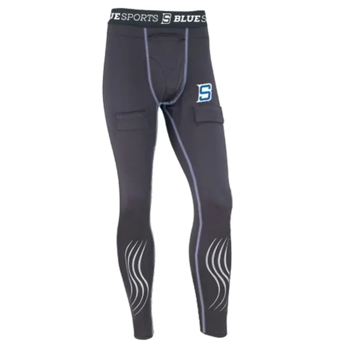 Blue Sports Compression Jock Pant