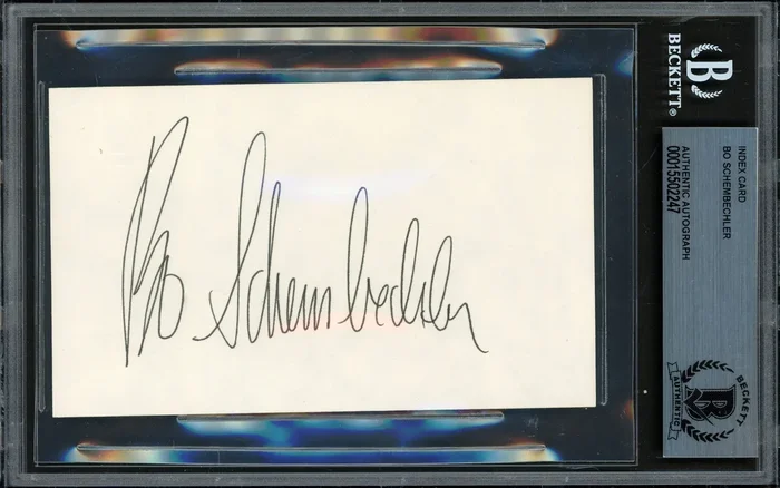 Bo Schembechler Autographed 3×5 Index Card Michigan Wolverines Beckett BAS #15502247