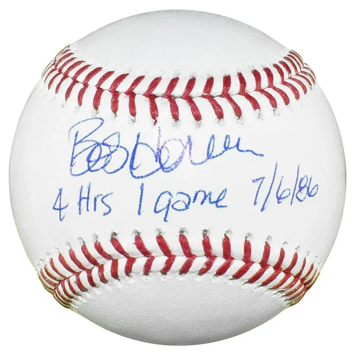 Bob Horner Signed 4 HR Game 7-6-86 Inscription Rawlings Official Major League Baseball (JSA)