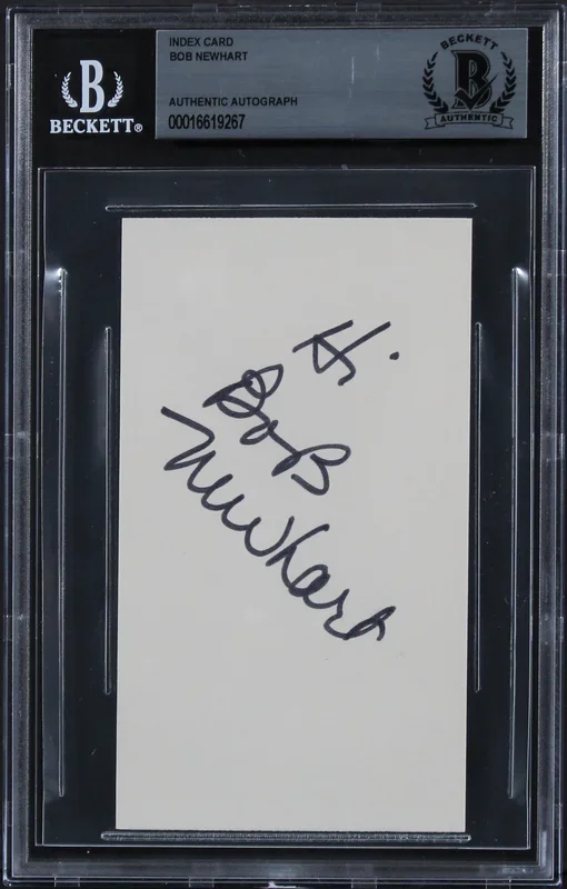 Bob Newhart The Big Bang Theory “Hi” Authentic Signed 3×5 Index Card BAS Slabbed