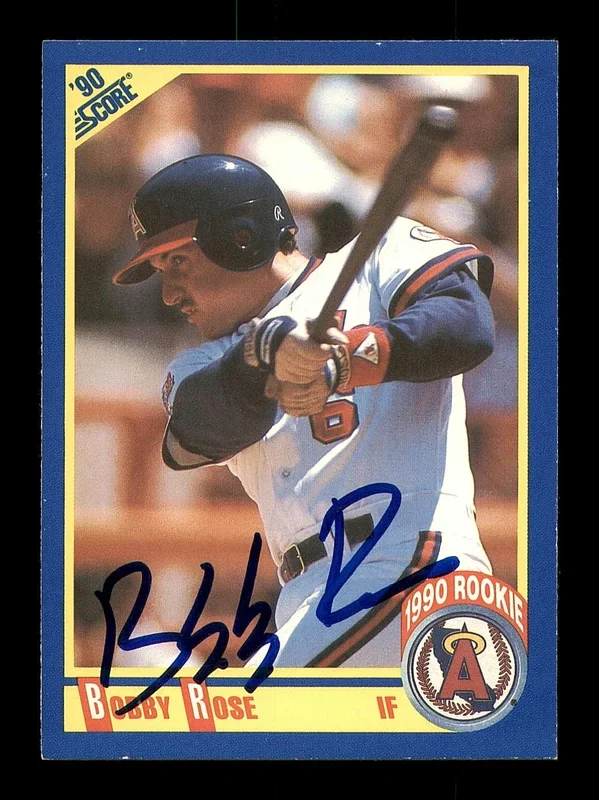 Bobby Rose Autographed 1990 Score Rookie Card #604 California Angels SKU #183914