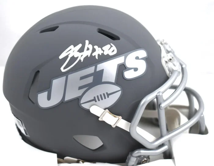 Breece Hall Autographed Jets Slate Speed Mini Helmet – Fanatics *White
