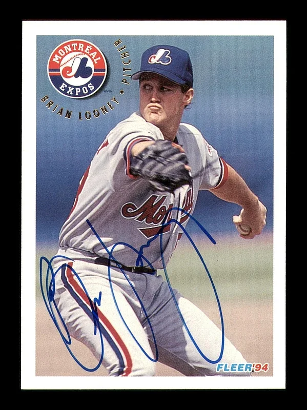Brian Looney Autographed 1994 Fleer Card #544 Montreal Expos SKU #183612