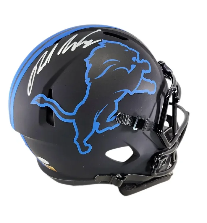 Brock Wright Signed Detroit Lions Eclipse Speed Full-Size Replica Football Helmet (JSA)