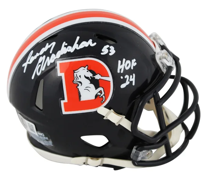 Broncos Randy Gradishar “HOF 24” Signed Color Rush Mini Helmet BAS Witnessed