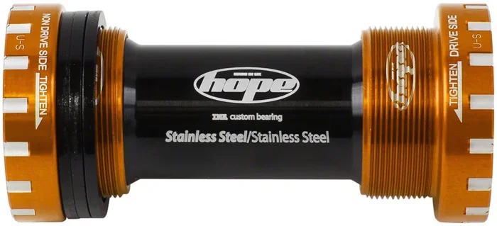 BSA Threaded Bottom Bracket – 68/73mm For 24mm Spindle Stainless Orange