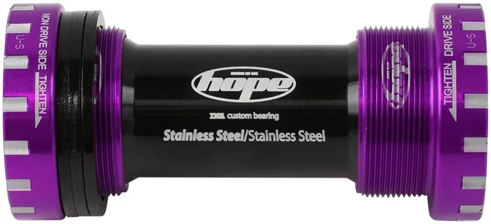BSA Threaded Bottom Bracket – 68/73mm For 24mm Spindle Stainless Purple