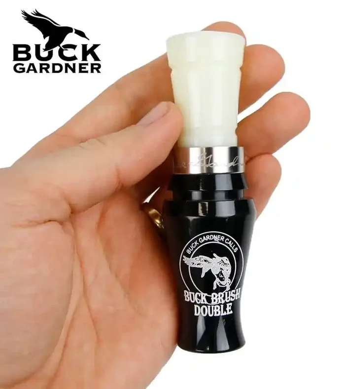 Buck Gardner Acrylic Buck Brush Double Reed Duck Call White/Black