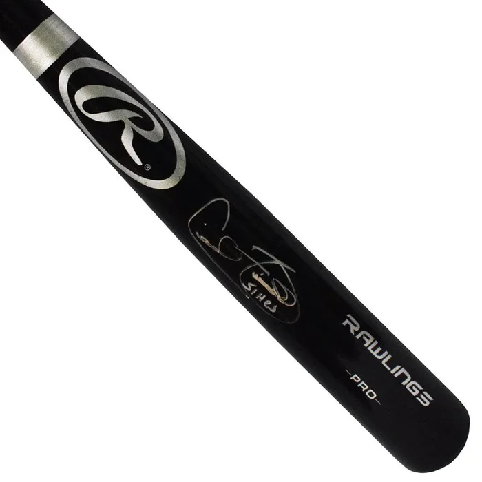 Cecil Fielder Signed 51 HRs Inscription Rawlings Black Baseball Bat (PSA)