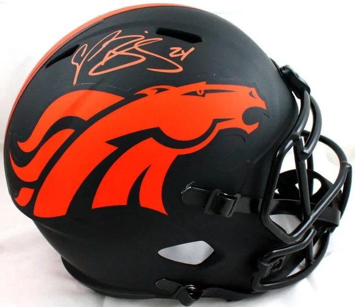 Champ Bailey Signed Denver Broncos F/S Eclipse Speed Helmet – Beckett W Auth