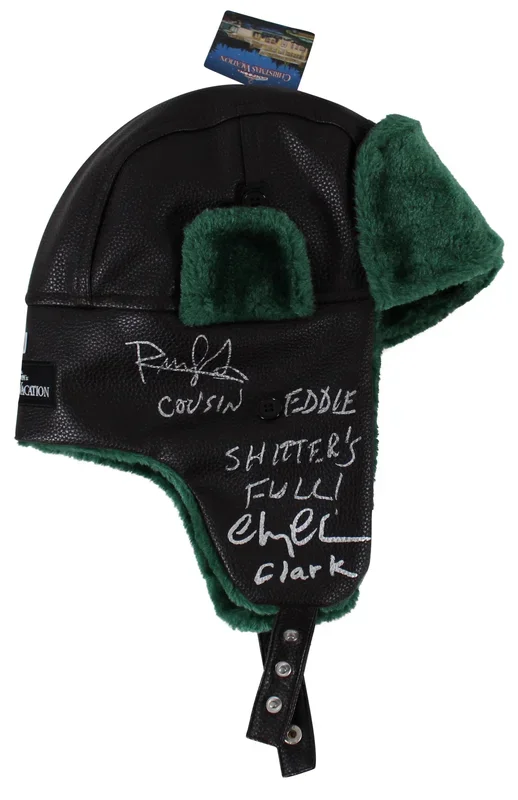 Chevy Chase & Randy Quaid Christmas Vacation “3x Insc” Signed Hat BAS #BK88252