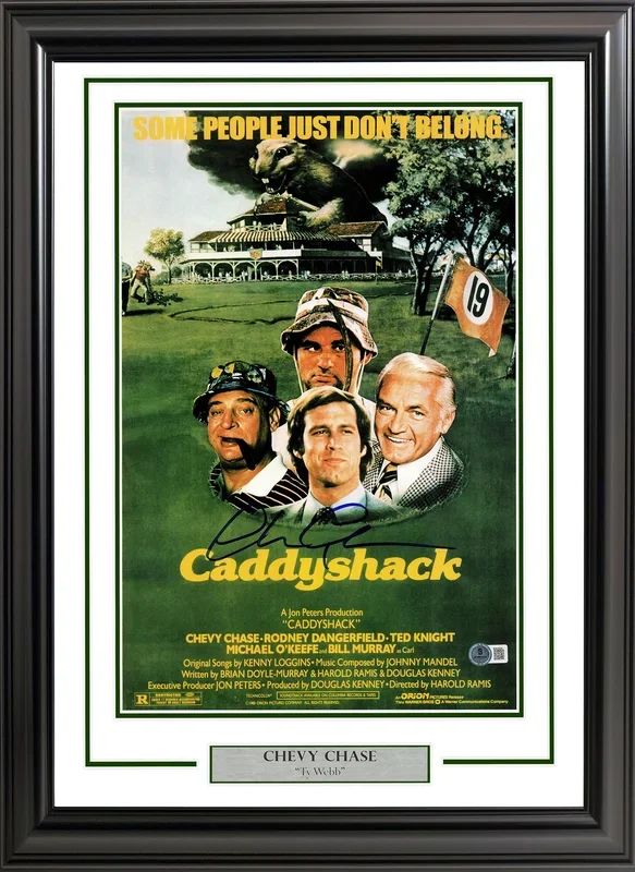 Chevy Chase Autographed Framed Caddyshack 11×17 Movie Poster Beckett BAS QR Stock #234592
