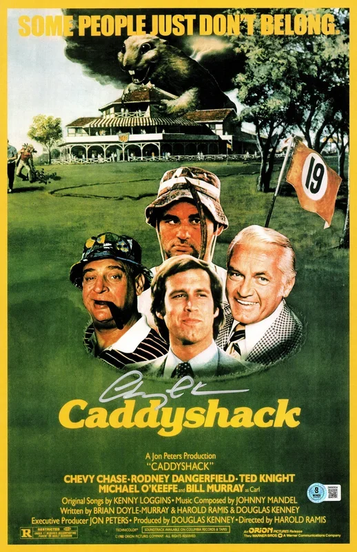 Chevy Chase Autographed Orion Pictures 11×17 Caddyshack Movie Poster Beckett BAS Witness Stock #233719