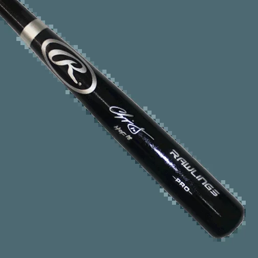 Chipper Jones Autographed Full Size Rawlings Baseball Bat Black (JSA) HOF Inscription Included