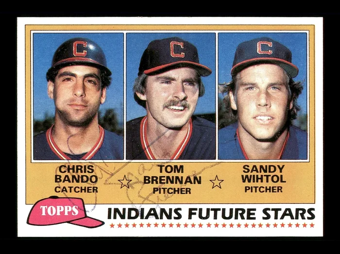 Chris Bando & Tom Brennan Autographed 1981 Topps Rookie Card #451 Cleveland Indians SKU #166431