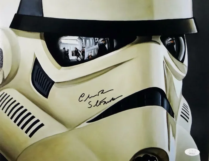 Chris Bunn Autographed 11×14 Mask Close Up Photo w/ Stormtrooper-JSA Auth *Black