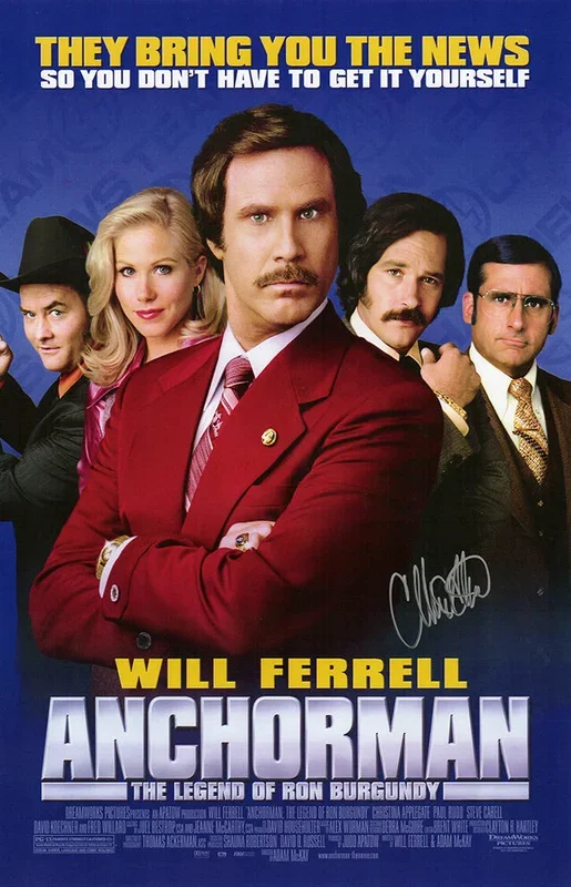 Christina Applegate Signed Anchorman The Legend of Ron Burgundy 11×17 Movie Poster