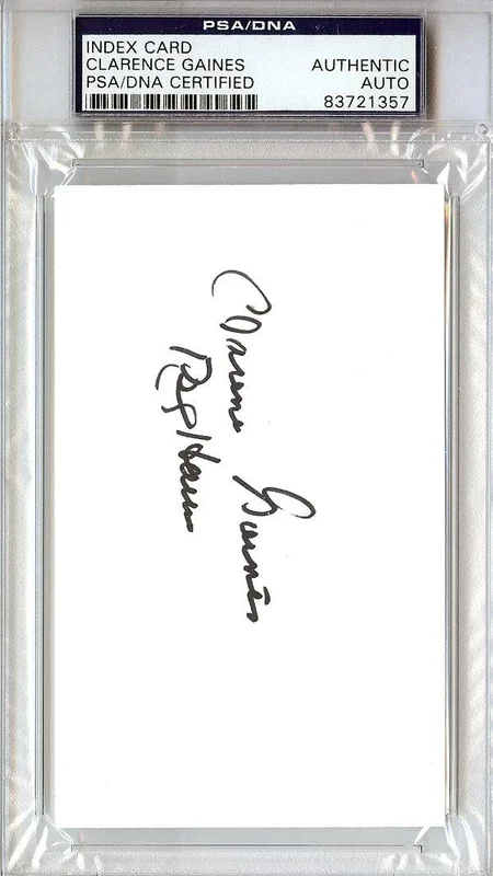 Clarence “Big House” Gaines Autographed 3×5 Index Card Winston-Salem State University PSA/DNA #83721357