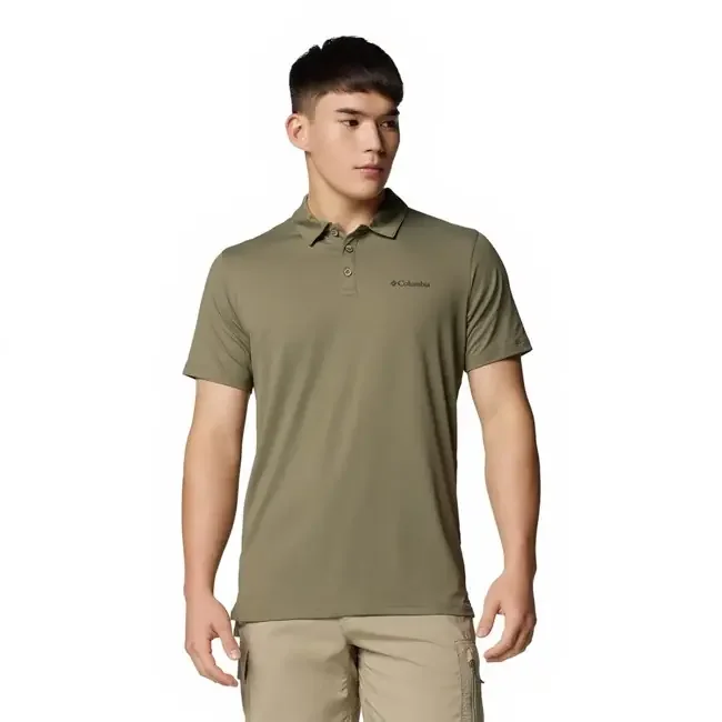 columbia polo shirt trail utility polo stone green