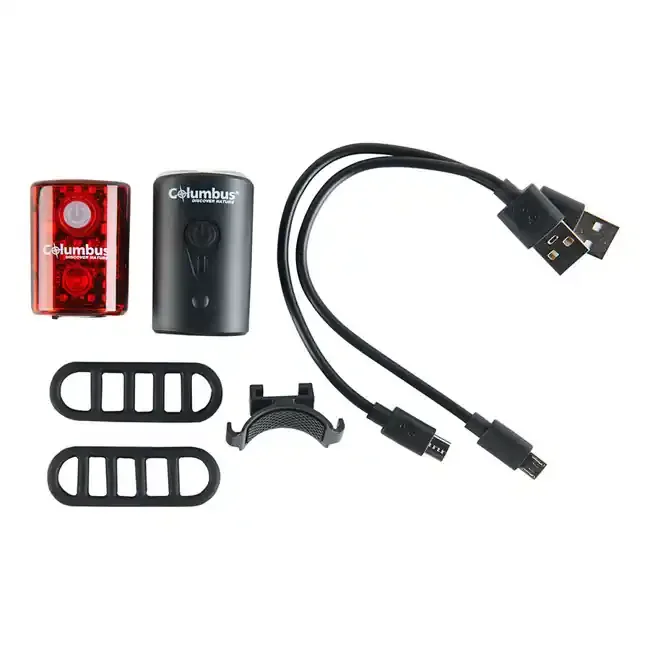 columbus torch front & rear bike light set