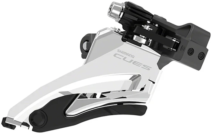 CUES FD-U6000-M Front Derailleur – 10/11-Speed Double Side Swing Mid Clamp Mount 36/40t Max BLK/Silver