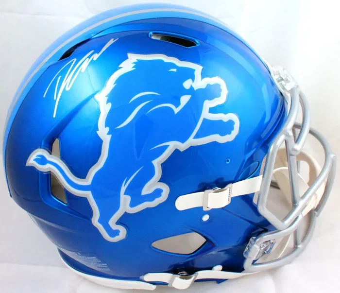 D’Andre Swift Autographed Detroit Lions F/S Flash Speed Authentic Helmet-Fanatic