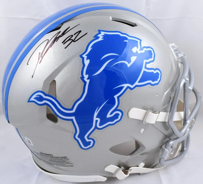 D’Andre Swift Autographed Lions F/S Speed Authentic Helmet *Thin-Beckett W Holo