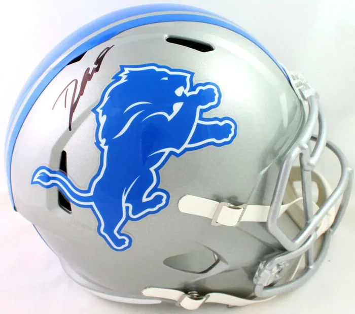 D’Andre Swift Signed Detroit Lions F/S Speed Helmet- Fanatics Auth *Black