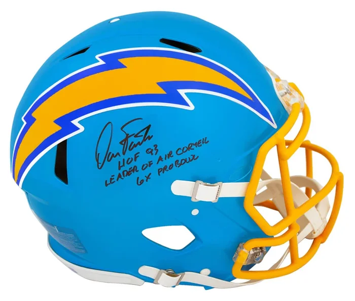 Dan Fouts Signed Chargers FLASH Riddell Full Size Authentic ProLine Speed Helmet w/3-Inscriptions