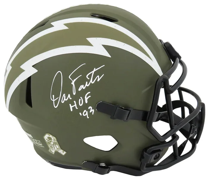 Dan Fouts Signed Chargers Salute to Service Riddell Full Size Speed Replica Helmet w/HOF’93