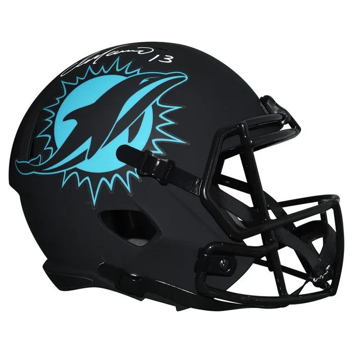 Dan Marino Signed Miami Dolphins Full-Size Black Eclipse Speed Replica Football Helmet (JSA)