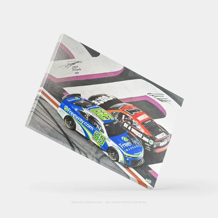Daniel Suárez & Ross Chastain Signed NASCAR 2024 Atlanta Win 20×30 Canvas (Suárez COA)