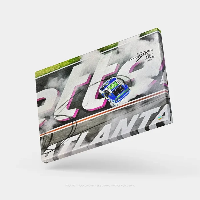 Daniel Suárez Signed NASCAR 2024 Atlanta Win 20×30 Canvas with “2024 Atlanta .003” Inscription (COA)