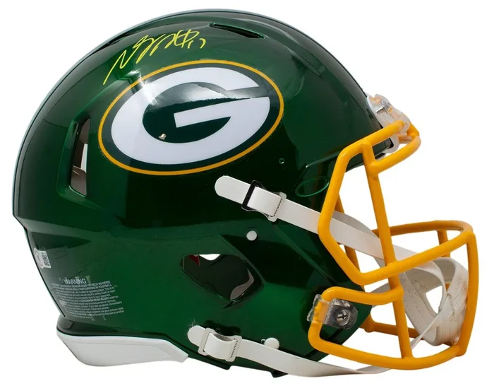 Davante Adams Autographed Packers Full Size Football Flash Speed Replica Helmet (Beckett)