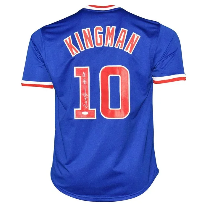 Dave Kingman Signed 442 HR Inscription Chicago Blue Baseball Jersey (JSA)