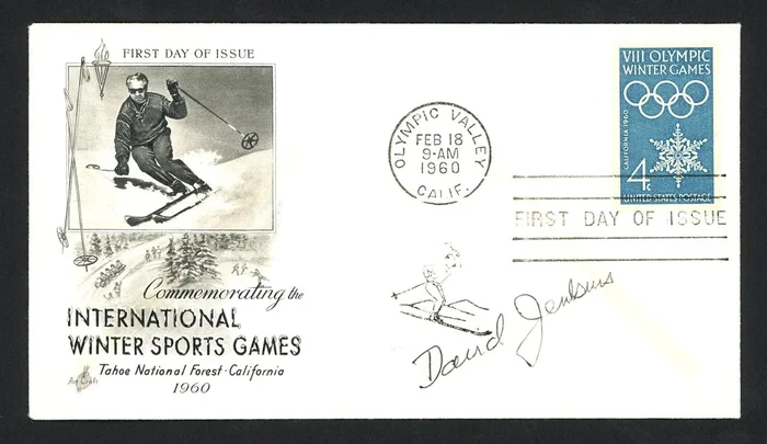 David Jenkins Autographed First Day Cover 1960 Olympics SKU #159569