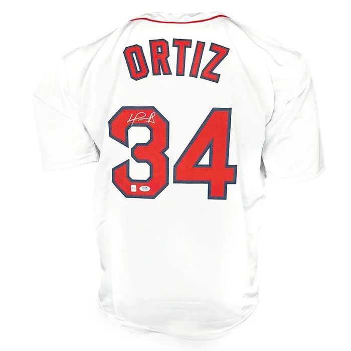 David Ortiz Signed Boston White Baseball Jersey (PSA)