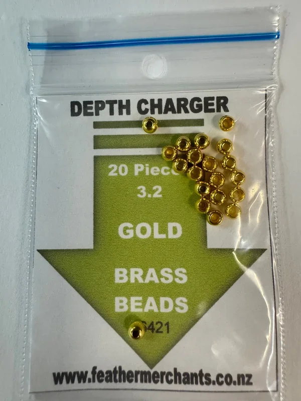 Depth Charger Counter Sunk Brass Beads