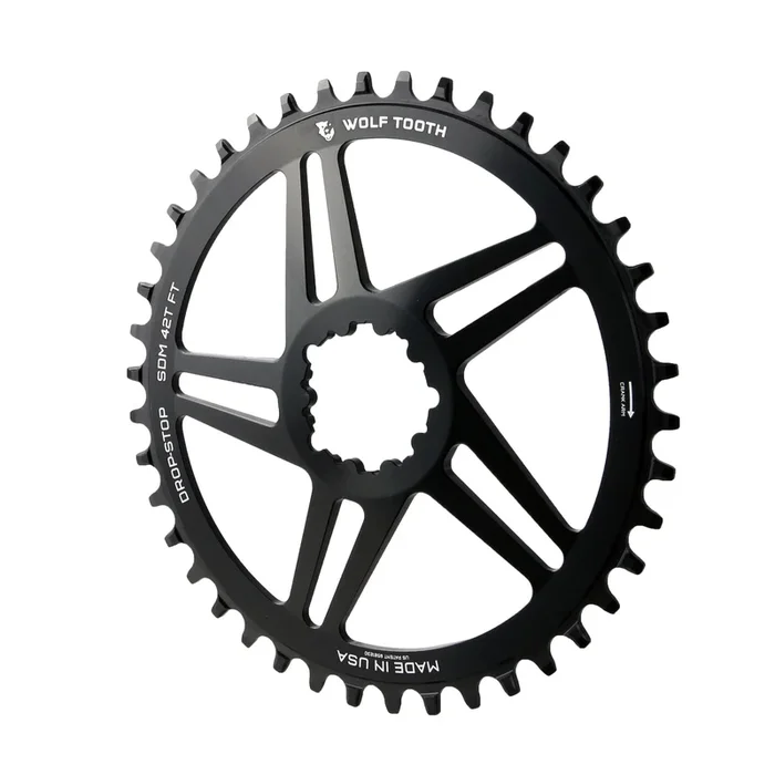 Direct Mount Chainring – 42t SRAM Direct Mount For SRAM 3-Bolt 6mm Offset Drop-Stop B Flattop Compatible BLK